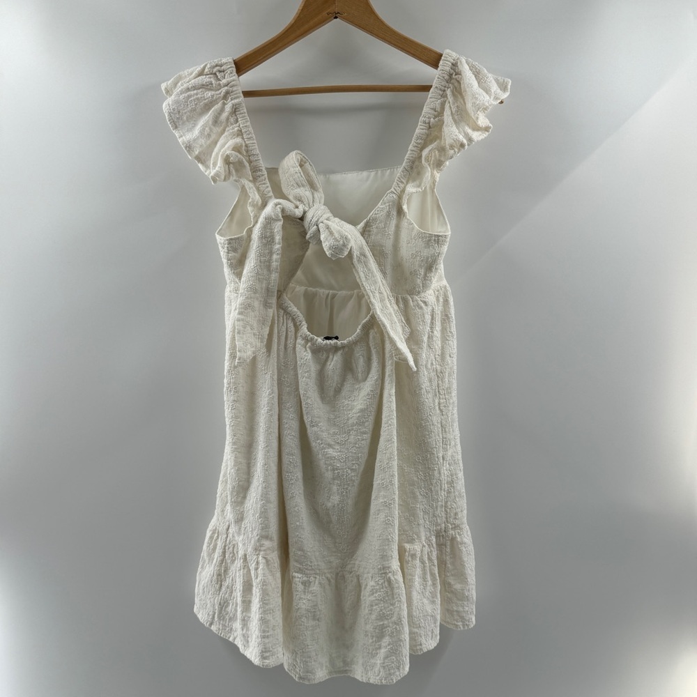 Arizona Jean Co. White Ruffle Mini Dress Size Medium - Picture 6 of 8
